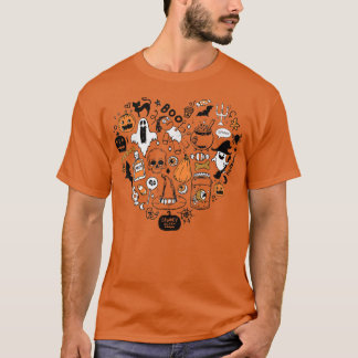 T-shirt Costume en forme de coeur de doodle de fête d'Hall