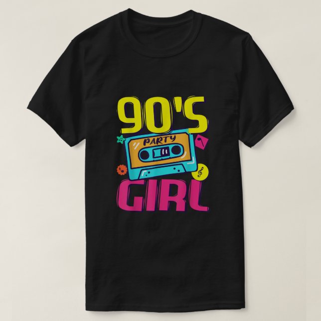 T-shirt Costume féminin 90s Fille 90s Fête Fille 1990s Fas (Design devant)