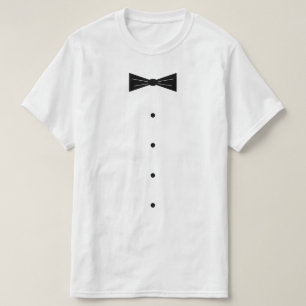 T-shirt costume fumeur avec petite cravate arc noi