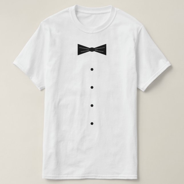 T-shirt costume fumeur avec petite cravate arc noi (Design devant)