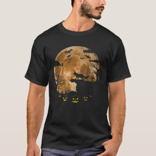 T-shirt Costume Halloween Fox Et Lune Citrouille Fox Lover