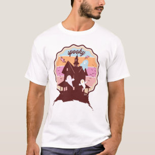 T-shirt Costume Halloween Rétro Fantôme de Maison Hantée É