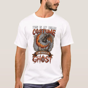 T-shirt Costume Humain Fantôme Faucheur Crâne Lune Cimetiè