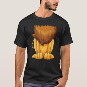 T-shirt Costume Lion sans tête mignon Halloween Gros Chat