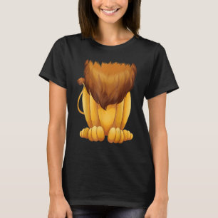 T-shirt Costume Lion sans tête mignon Halloween Gros Chat
