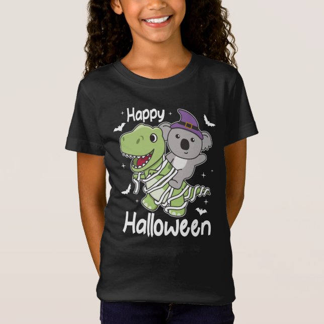 T-Shirt Costume maman T-rex Halloween Koala Happy (Devant)