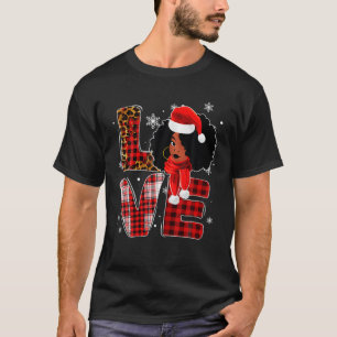 T-shirt Costume noir africain américain Noël Père Noël Mel