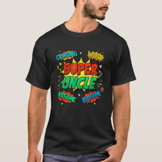T-shirt Costume Oncle Superhero Pour Hommes Comic Book Bir