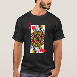 T-shirt Costume Queen Red Hearts Blackjack Cartes Poker 21