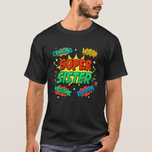 T-shirt Costume Soeur Superhero Pour Femmes Comic Book Bir