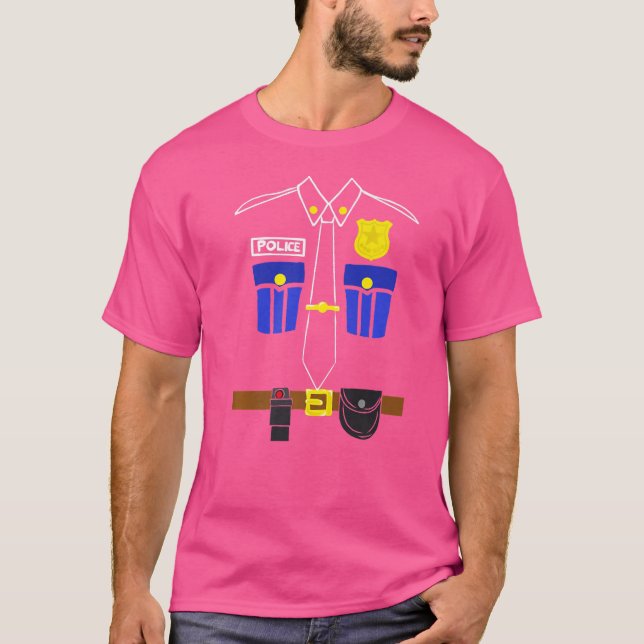 T-shirt Costume uniforme de police Halloween Enfants Fille (Devant)