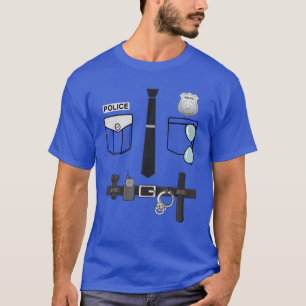 T-shirt Costume Uniforme De Police Halloween Policeman Enf