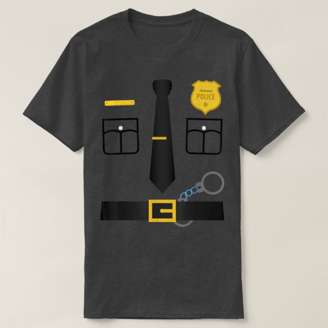 T-shirt Costume uniforme de police    HalloweenEnfants à a (Design devant)