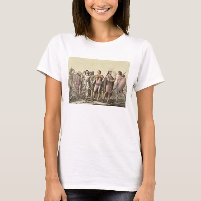 T-shirt Costumes des Mexicains (gravure en couleur) (Devant)