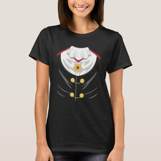 T-shirt Costumes d'Halloween Dracula Tuxedo Lazy pour Vamp (Devant)