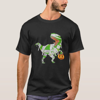 T-shirt Costumes d'Halloween Mummy Dinosaur Drôle T Rex Po
