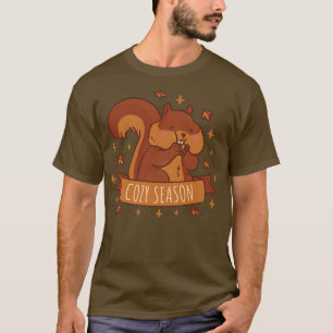 T-shirt Cosy Seine mignonne écureuil avec automne Feuilles