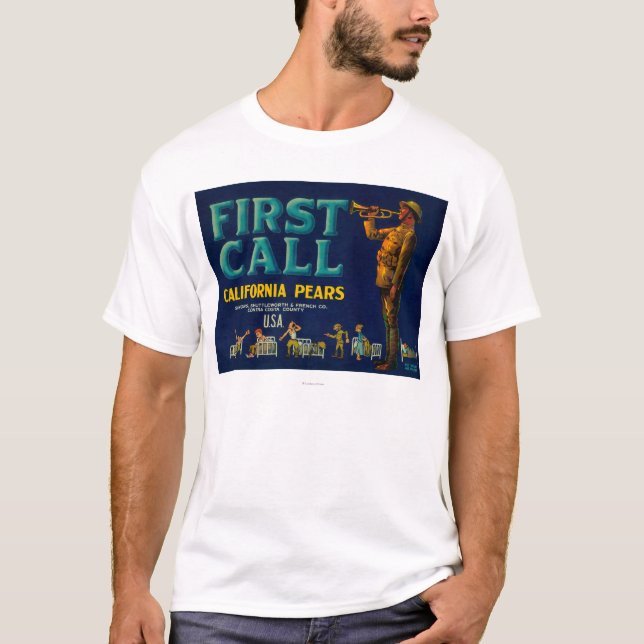 T-shirt Côte de LabelContra de caisse de poire de premier (Devant)