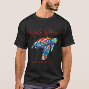 T-shirt Côte du Golfe Alabama Aquarelle Tortue de mer