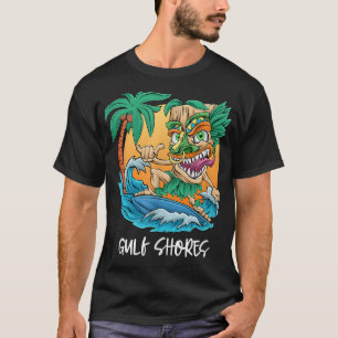 T-shirt Côte du Golfe Alabama Palm Tree Plage de surf Vaca