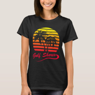T-shirt Côte du Golfe Alabyma 80s Plage d'été Palm Tree So
