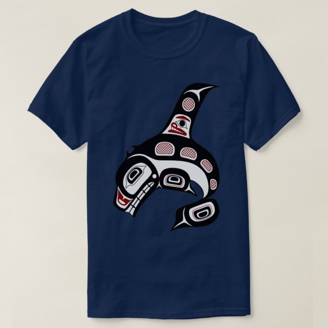 T-shirt Côte du Pacifique Nord-Ouest L'art haïda La balein (Design devant)