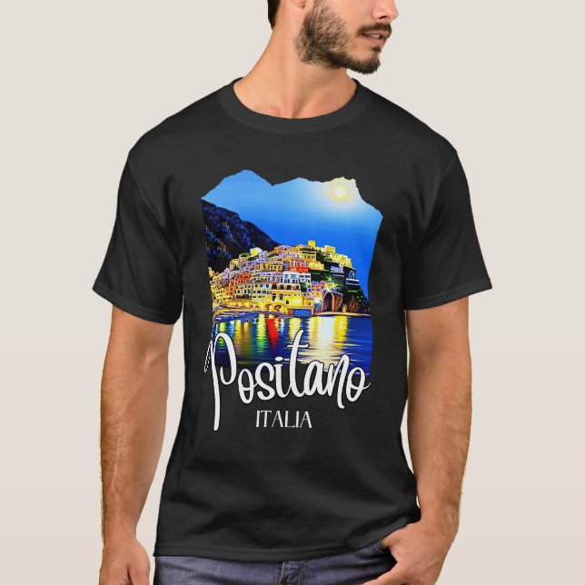 T-shirt Côte Positano Amalfi La Nuit (Devant)