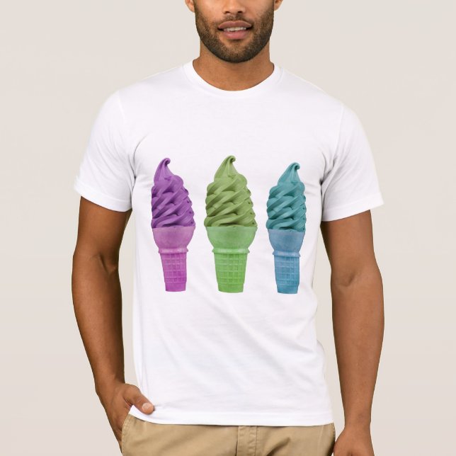 T-shirt Côtes de crème glacée couleur mignonne (Devant)