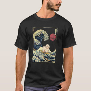 T-shirt Coton de Tulear Japonais Kanagawa Wave Surf Chien