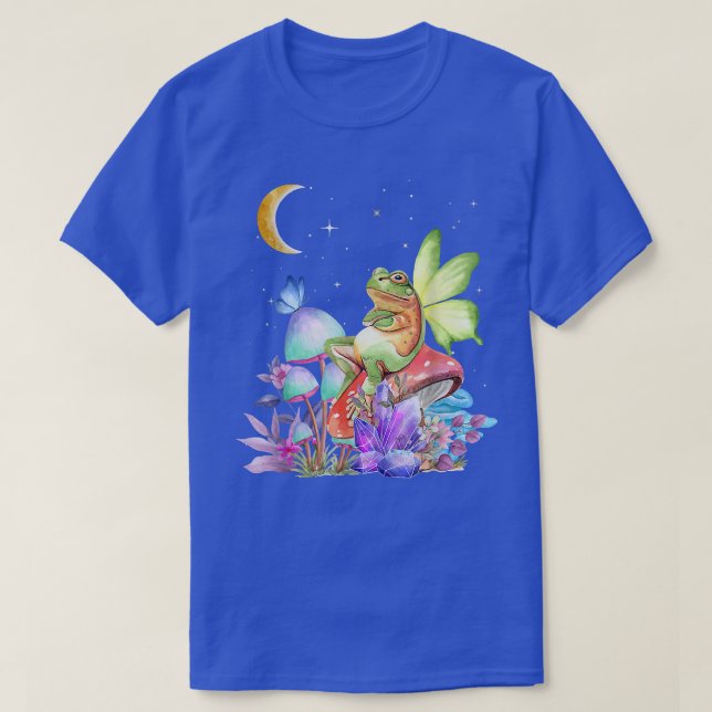 T-shirt Cottagecore esthétique Grenouille Champignons Lune (Design devant)