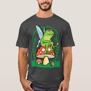 T-shirt Cottagecore Esthétique Grenouille Fée Champignons