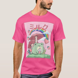 T-shirt Cottagecore Esthétique Kawaii Frog Boire Japanes