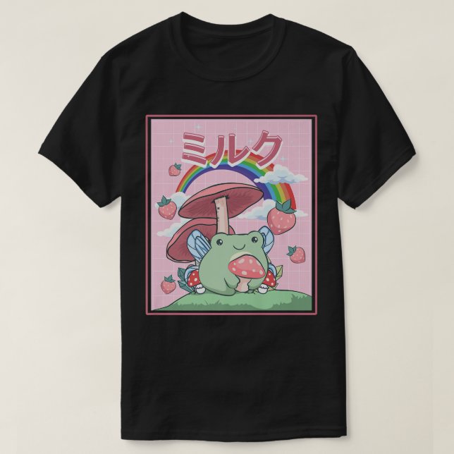 T-shirt Cottagecore Esthétique Kawaii Grenouille Fée Champ (Design devant)