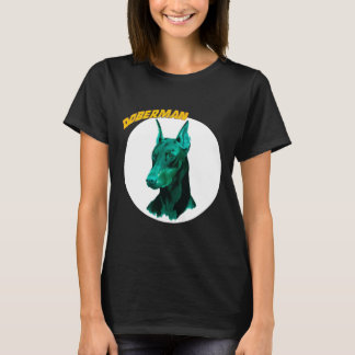 T-shirt Cou Doberman Blue V