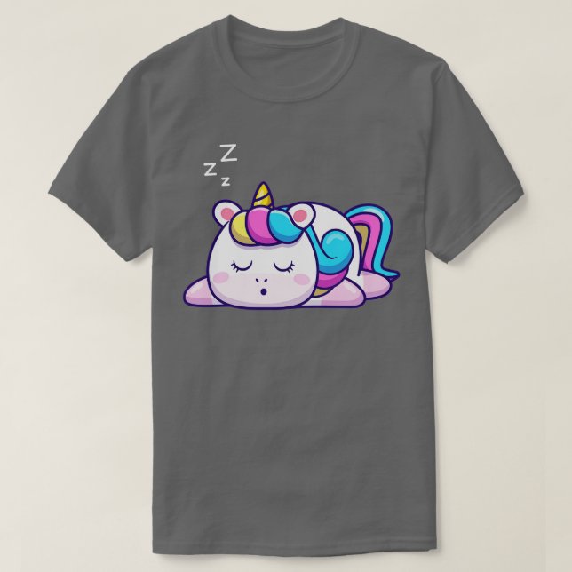 T-shirt Couchage à la licorne mignonne (1) (Design devant)