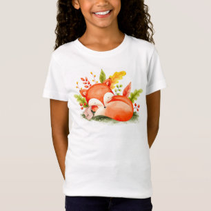 T-Shirt Couchage du renard d'automne mignon