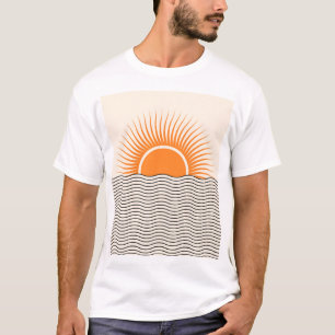 T-shirt Coucher de soleil Abstrait : décoration boho géomé