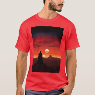 T-shirt Coucher de soleil binaire de Vader vintage rétro