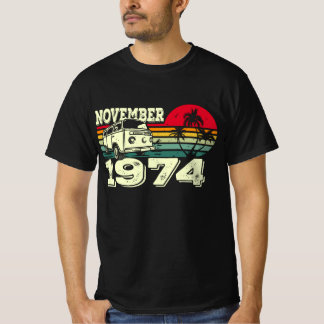 T-shirt Coucher de soleil caravanier des années 74 Vintage