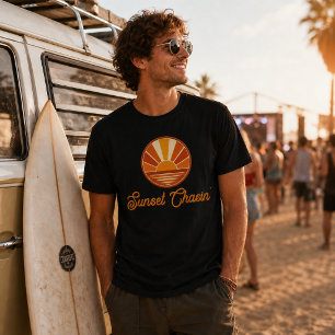 T-shirt Coucher de soleil Chasin' Rayons solaires Rétro
