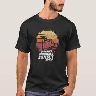 T-shirt Coucher de soleil Coucher de soleil Répéter la pla