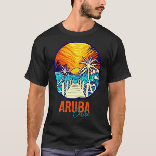 T-shirt Coucher de soleil d'Aruba Correspondance vacances 