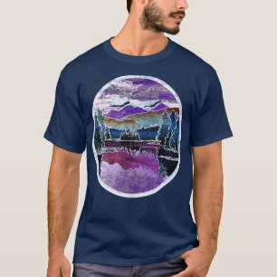 T-shirt Coucher de soleil d'automne Adirondack Mounts Lac