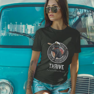 T-shirt Coucher de soleil de chat noir : Voyage pour T-shi