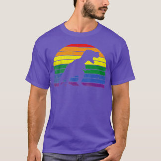 T-shirt Coucher de soleil de Dinosaure Lesbienne Gay pride