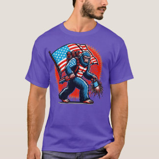 T-shirt Coucher de soleil de l'ours patriotique Tee Célébr