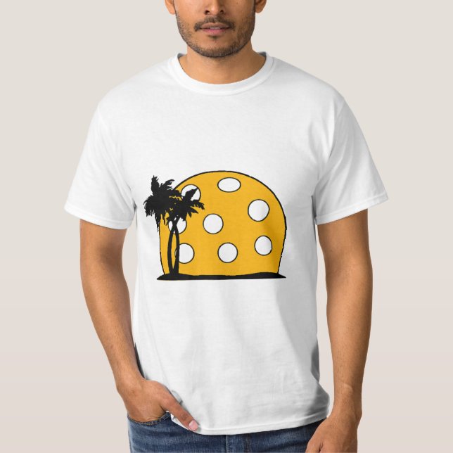 T-shirt Coucher de soleil de Pickleball Beach (Devant)