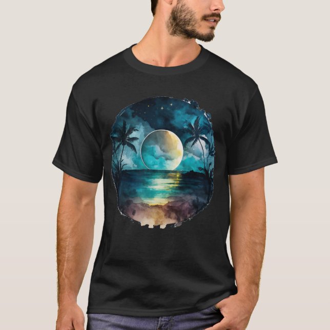 T-shirt Coucher de soleil de plage exotique (Devant)