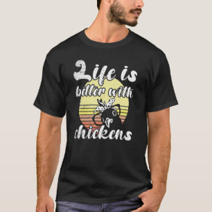 T-shirt Coucher de soleil de poulet Meilleure vie Lunettes