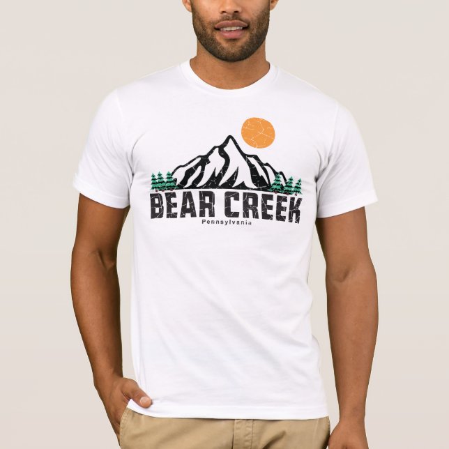 T-shirt Coucher de soleil de ski Retro Bear Creek (Devant)